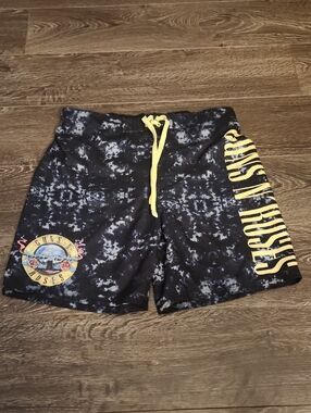 Gun's N Rose's Black Tie-Dye Swim Shorts - Board Shorts LARGE